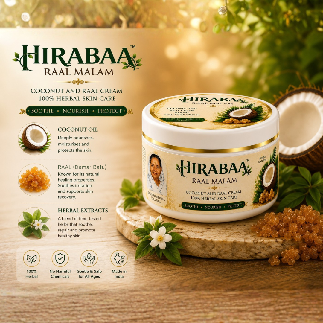 Hirabaa Raal Malam | Coconut & Raal Herbal Skin Care Cream | 200g